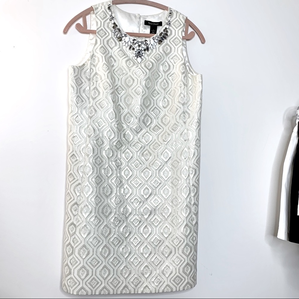 Metallic White House Black market dress